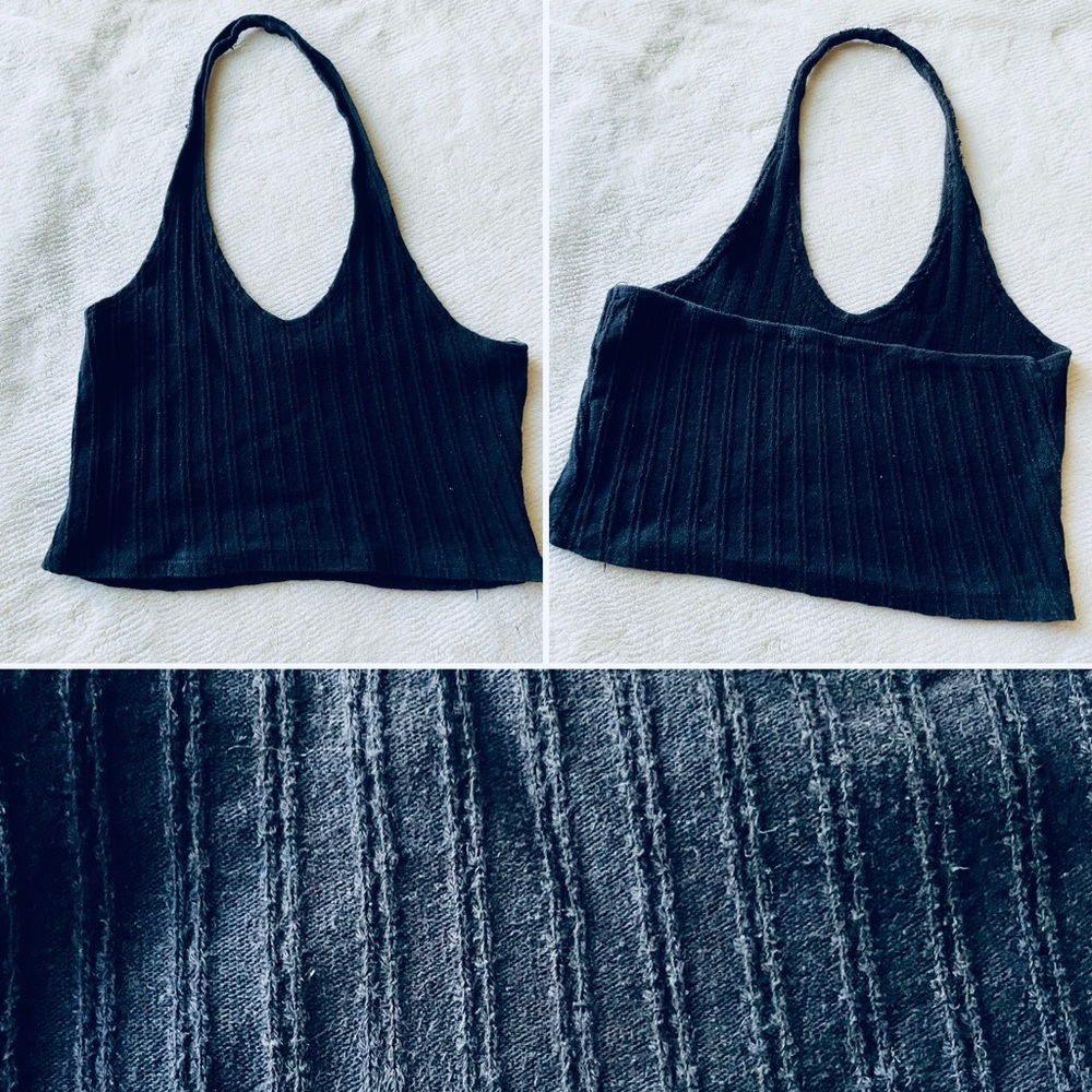 Heart & Hips Black Halter Crop Top